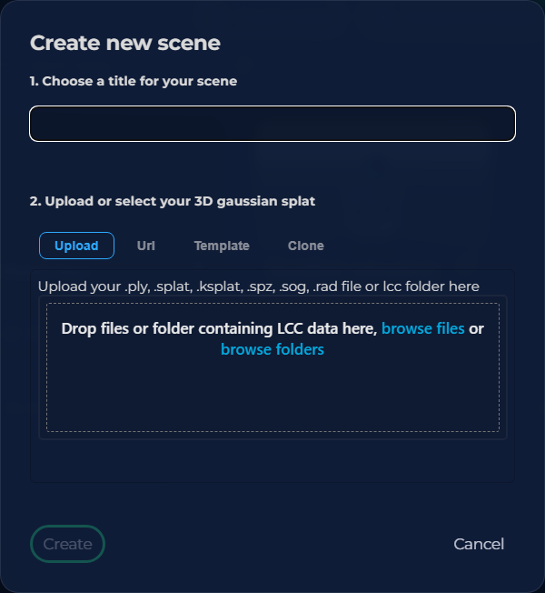 Create Scene Dialog