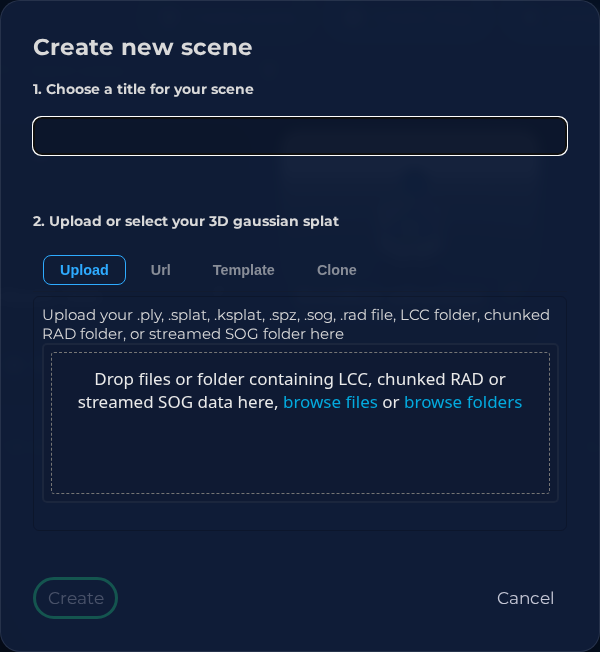 Create Scene Dialog