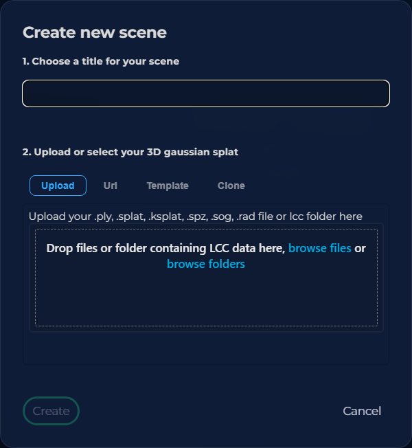 Create Scene Dialog