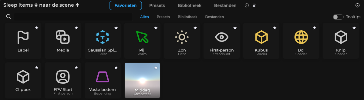 Assetbrowser – Favorieten