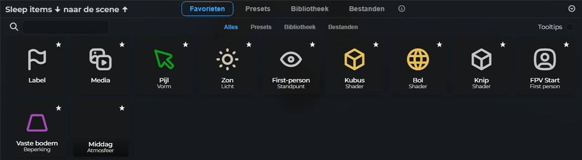 Assetbrowser – Favorieten