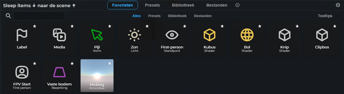 Assetbrowser – Favorieten
