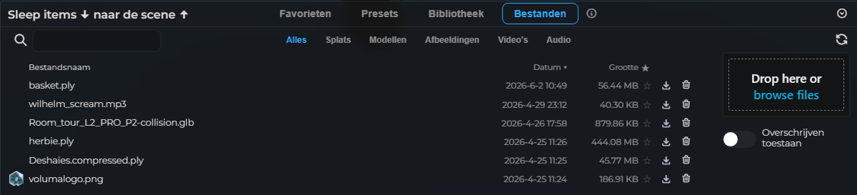 Assetbrowser – Bestanden