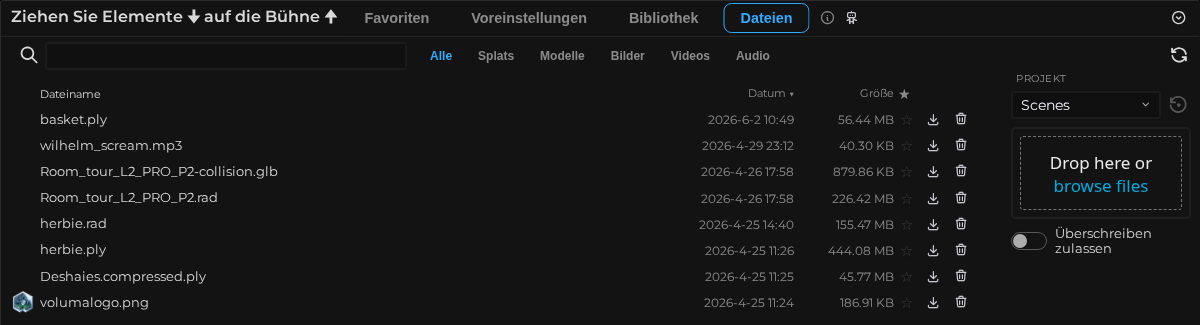 Asset-Browser - Dateien