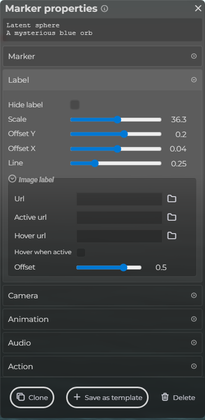 Marker Properties – Label