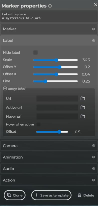 Marker Properties – Label