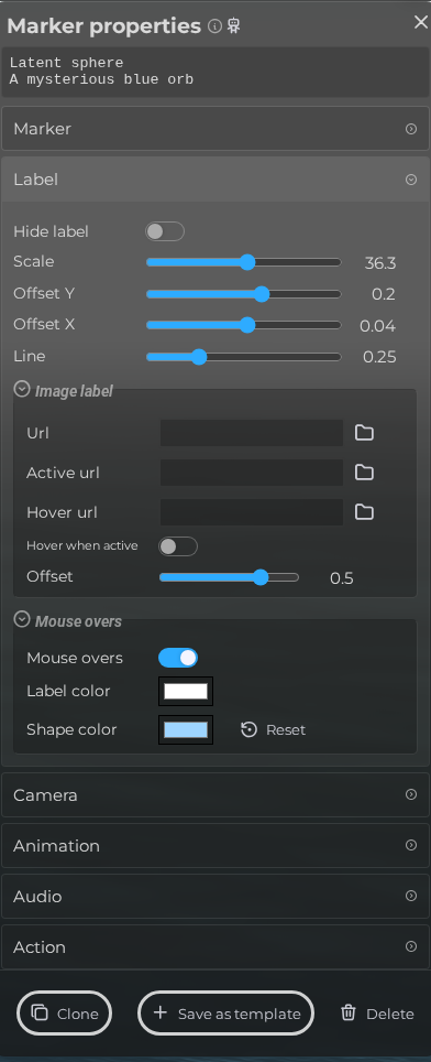 Marker Properties – Label