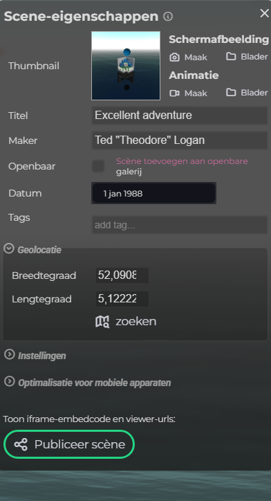 Marker-eigenschappen