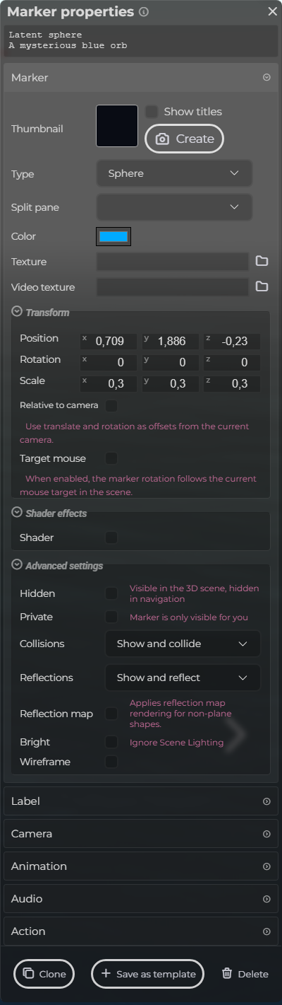 Marker Properties – Marker