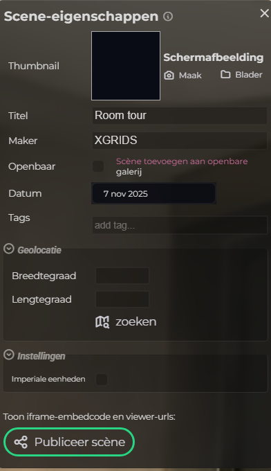 Scène-eigenschappen – Meta (LCC)