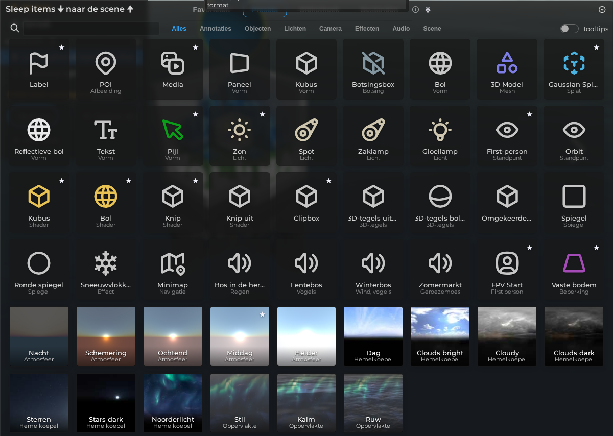 Assetbrowser – Presets