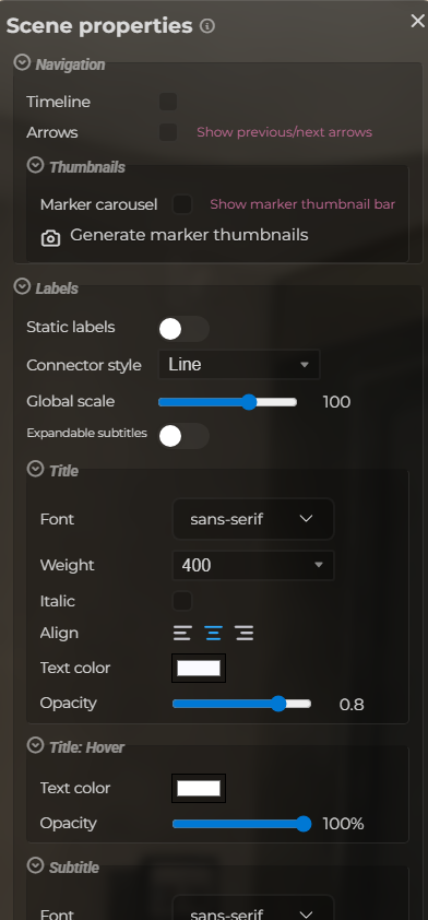 Scene Properties – Styling (LCC)