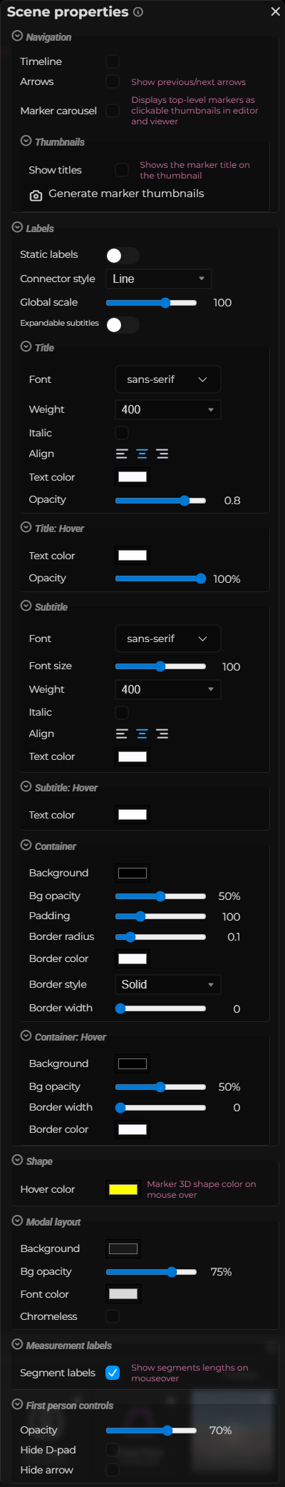 Scene Properties – Styling (LCC)
