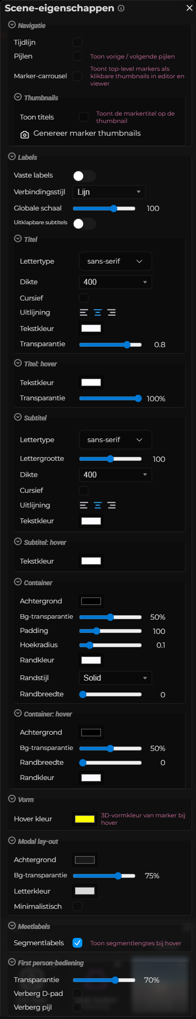 Scène-eigenschappen – Stijl (LCC)