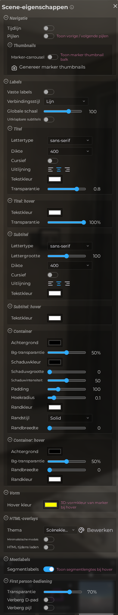 Scène-eigenschappen – Stijl (LCC)