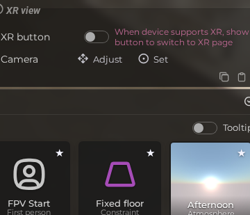 Scene Properties – Camera – XR (LCC)