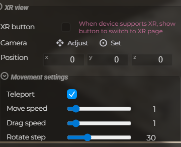 Scene Properties – Camera – XR (LCC)