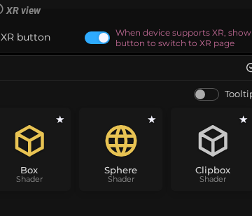 Scene Properties – Camera – XR